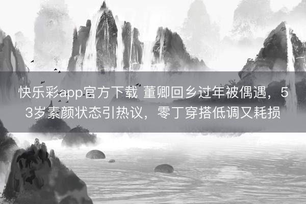 快乐彩app官方下载 董卿回乡过年被偶遇，53岁素颜状态引热议，零丁穿搭低调又耗损