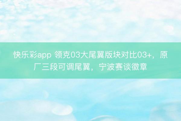快乐彩app 领克03大尾翼版块对比03+，原厂三段可调尾翼，宁波赛谈徽章