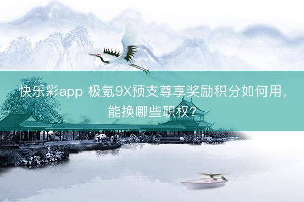 快乐彩app 极氪9X预支尊享奖励积分如何用,能换哪些职权?