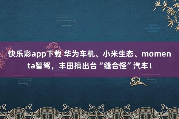 快乐彩app下载 华为车机、小米生态、momenta智驾，丰