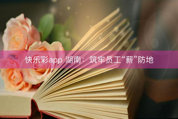 快乐彩app 湖南：筑牢员工“薪”防地