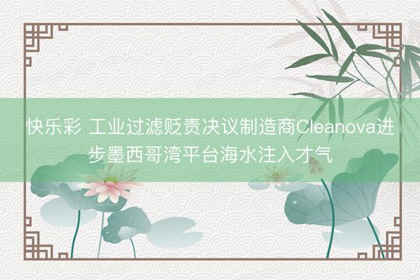 快乐彩 工业过滤贬责决议制造商Cleanova进步墨西哥湾平