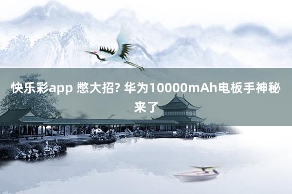 快乐彩app 憋大招? 华为10000mAh电板手神秘来了