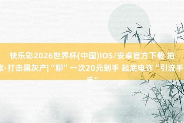 快乐彩2026世界杯(中国)IOS/安卓官方下载 拍案·打击黑灰产|“聊”一次20元到手 起底电诈“引流手”