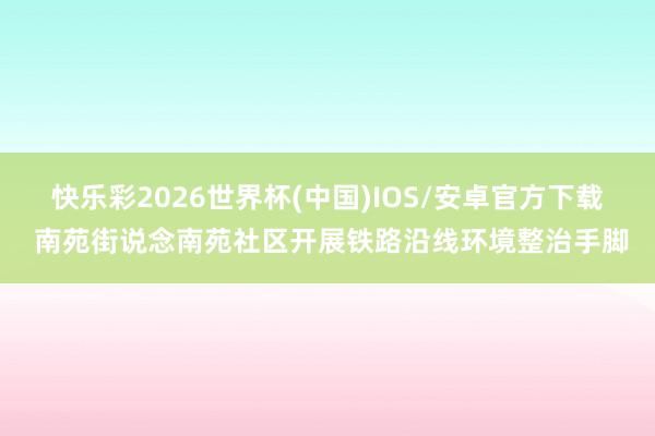 快乐彩2026世界杯(中国)IOS/安卓官方下载 南苑街说念南苑社区开展铁路沿线环境整治手脚