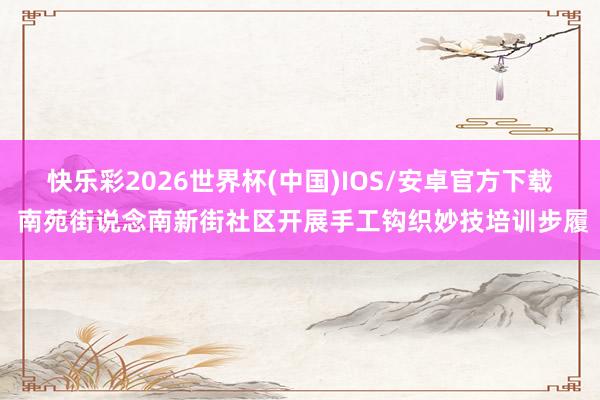 快乐彩2026世界杯(中国)IOS/安卓官方下载 南苑街说念南新街社区开展手工钩织妙技培训步履