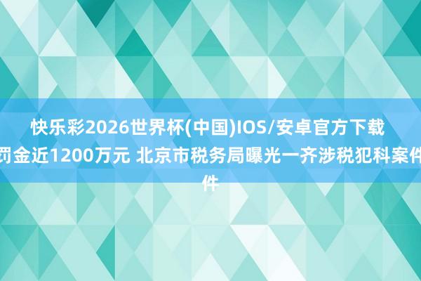 快乐彩2026世界杯(中国)IOS/安卓官方下载 罚金近1200万元 北京市税务局曝光一齐涉税犯科案件