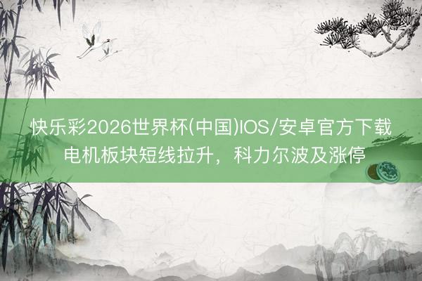 快乐彩2026世界杯(中国)IOS/安卓官方下载 电机板块短线拉升，科力尔波及涨停