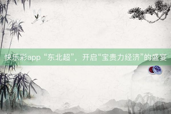 快乐彩app “东北超”，开启“宝贵力经济”的盛宴